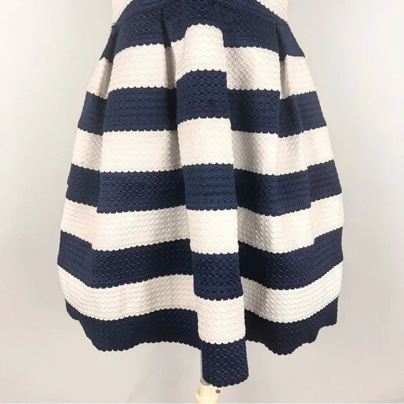 San Souci Navy & White Striped Strapless Mini Dress Size M - Picture 3 of 9